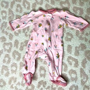 Carters baby girl zipper footed pajama, 0-3 months, pink floral